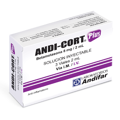 Andi-Cort Plus Solución Inyectable x 3 Viales 2 mL