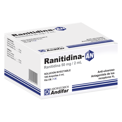 Ranitidina-AN Inyectable x 100 Ampollas 2 mL
