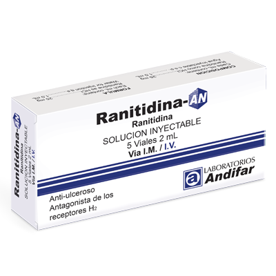 Ranitidina-AN Inyectable x 5 Viales 2 mL